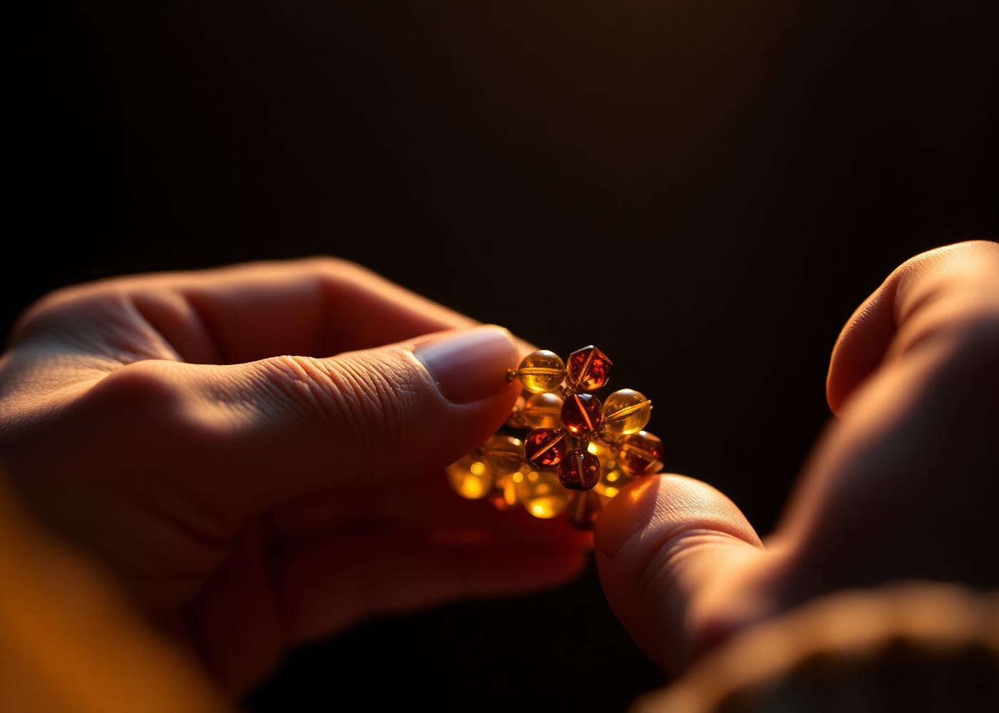 Artisan hand-selecting beads for an MMI Luxury Beads piece